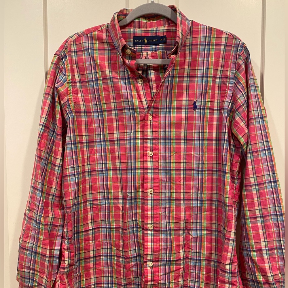 Men’s Ralph Lauren pink casual button down. Size Medium.